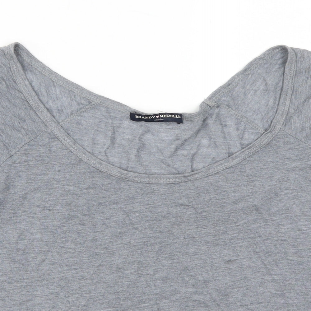 Brandy Melville Womens Grey   Basic T-Shirt One Size
