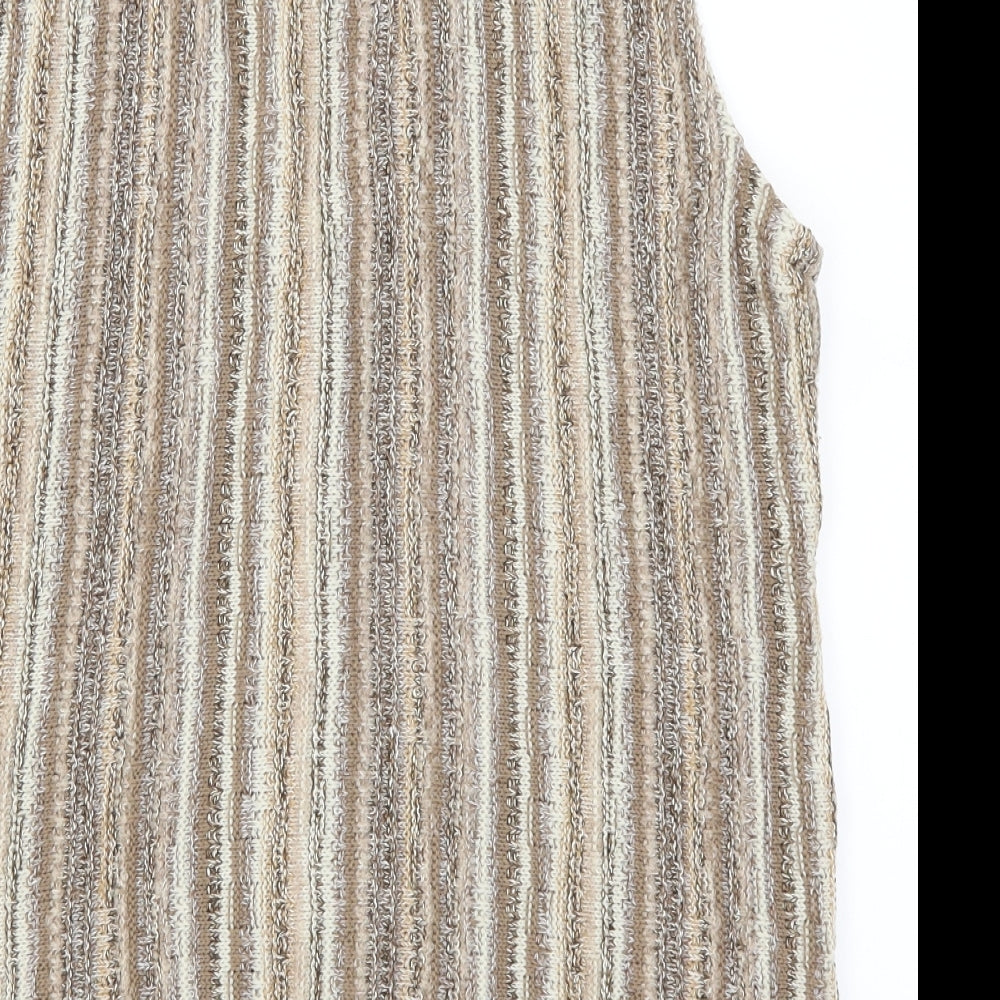Dorothy Perkins Womens Beige Striped  Cardigan Jumper Size 16