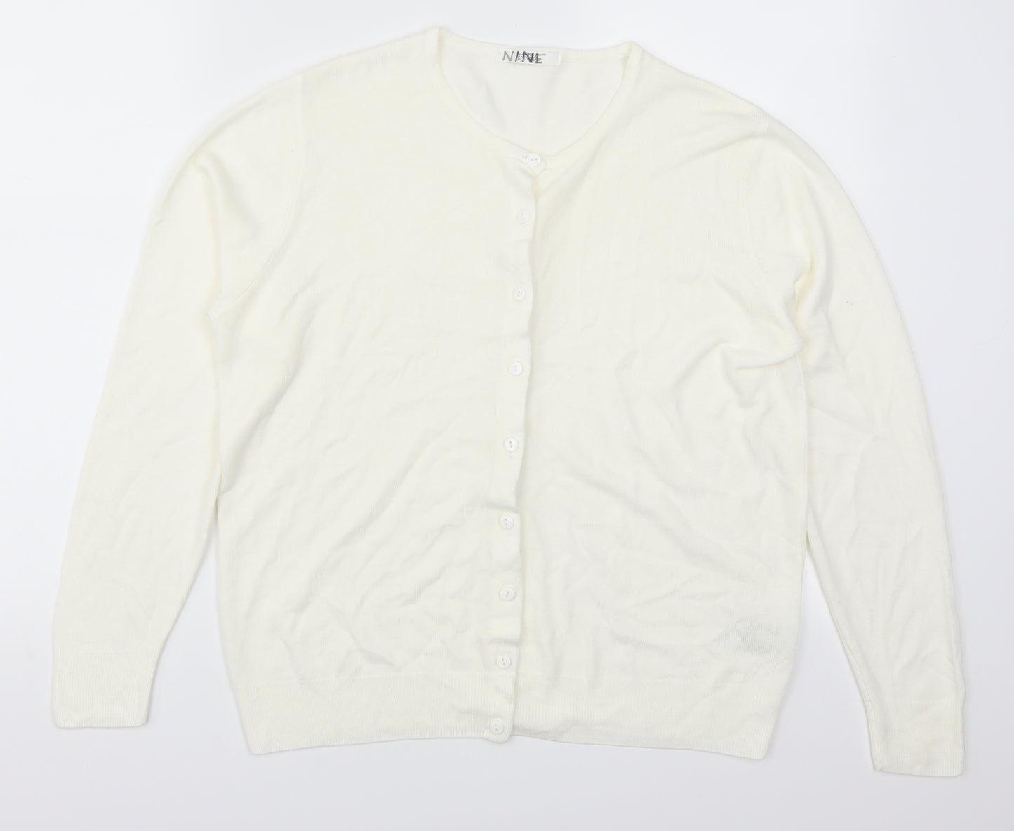 Marks and Spencer Womens White   Cardigan Jumper Size 14