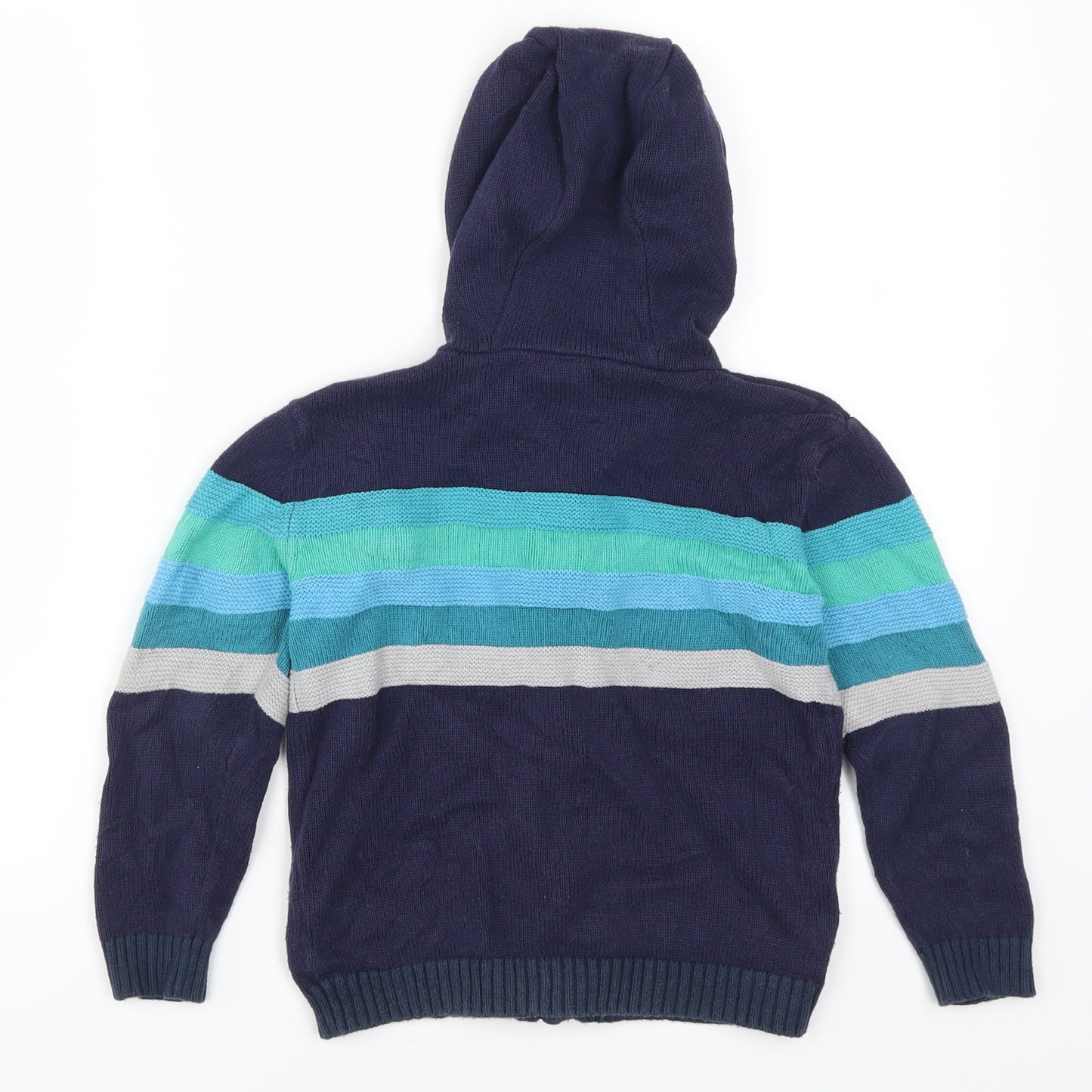 TU Boys Blue Striped  Full Zip Hoodie Size 5-6 Years