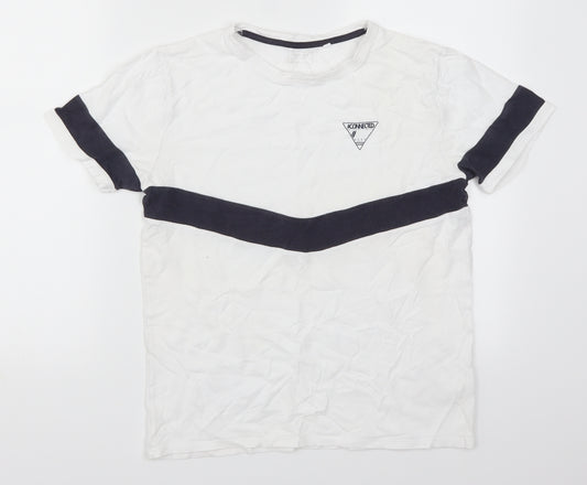 Front view of Next boys’ white basic t-shirt, size 13, years - #connected