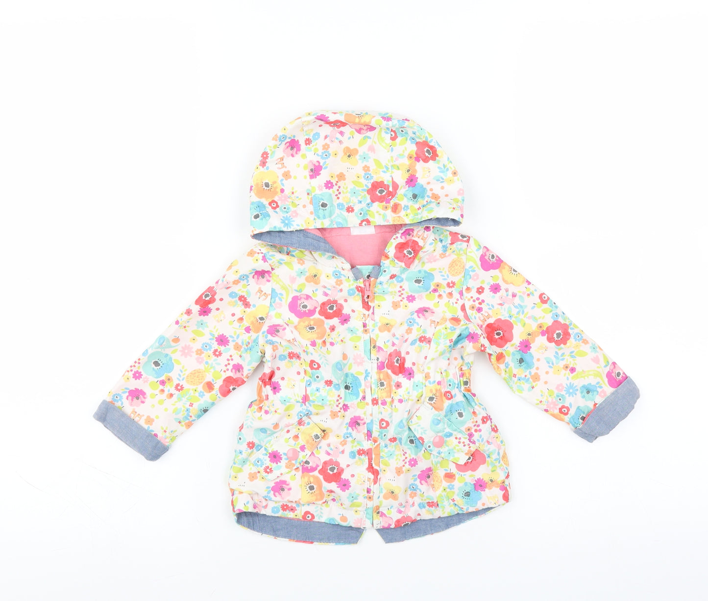 F&F Girls Multicoloured Floral  Jacket  Size 3-6 Months