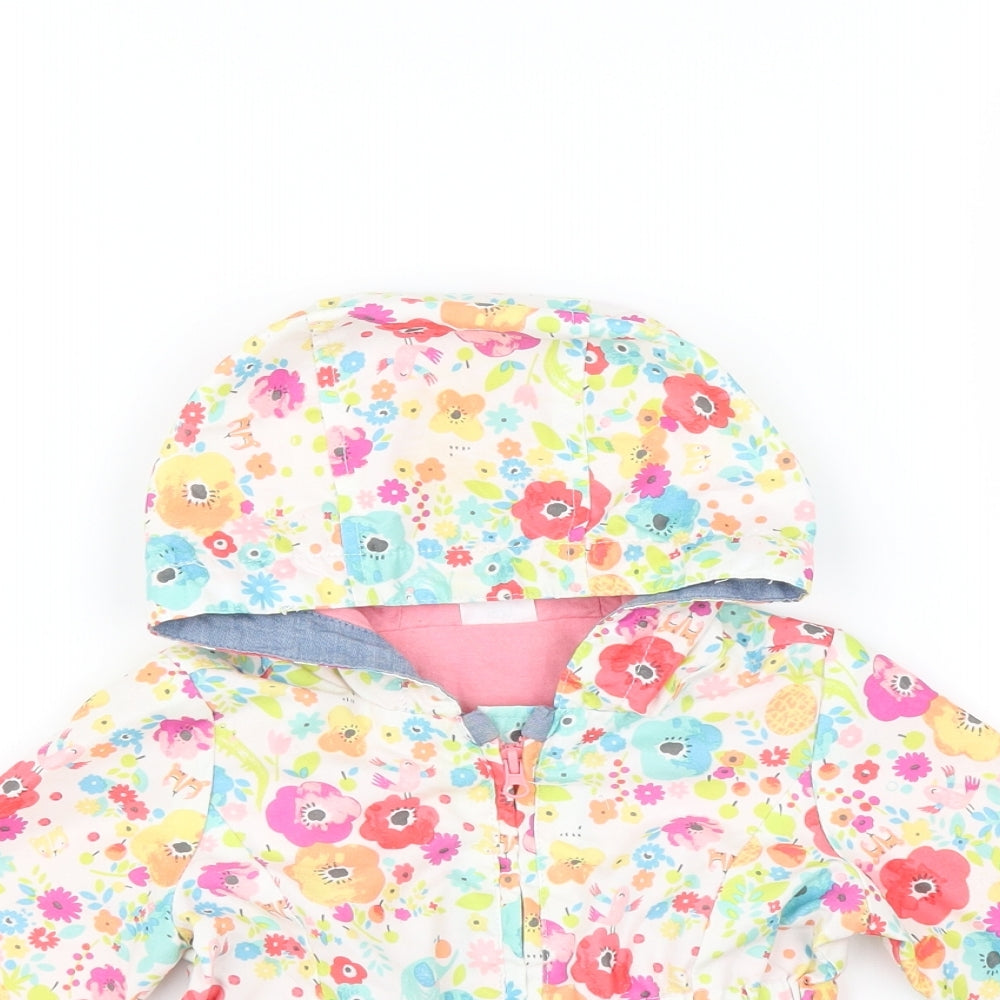 F&F Girls Multicoloured Floral  Jacket  Size 3-6 Months