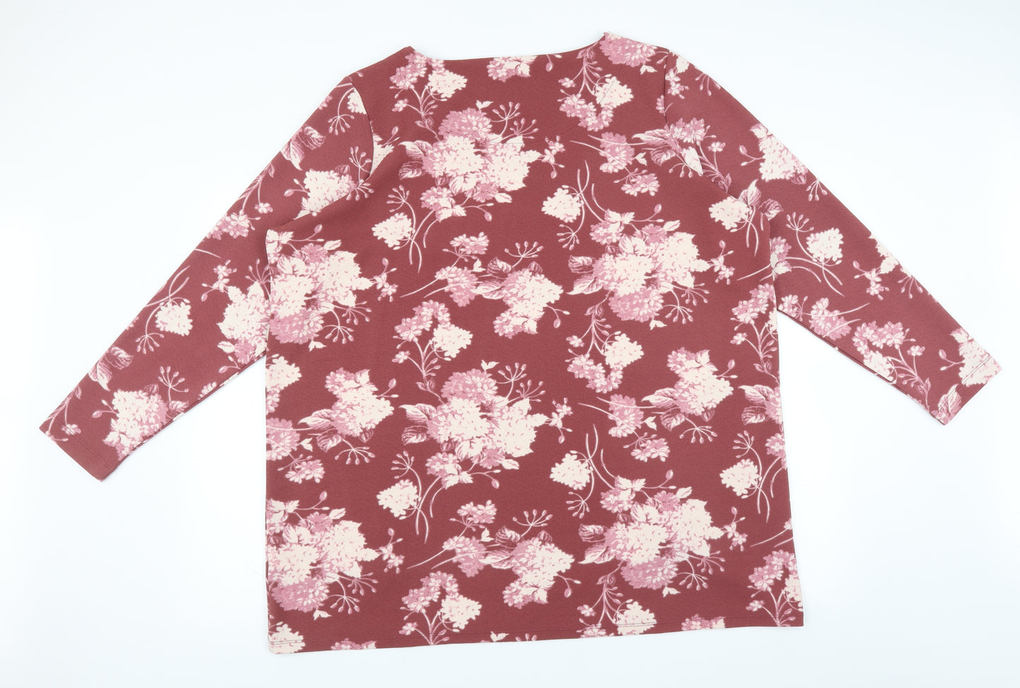 Le Bon Marché Womens Red Floral  Basic Blouse Size 22