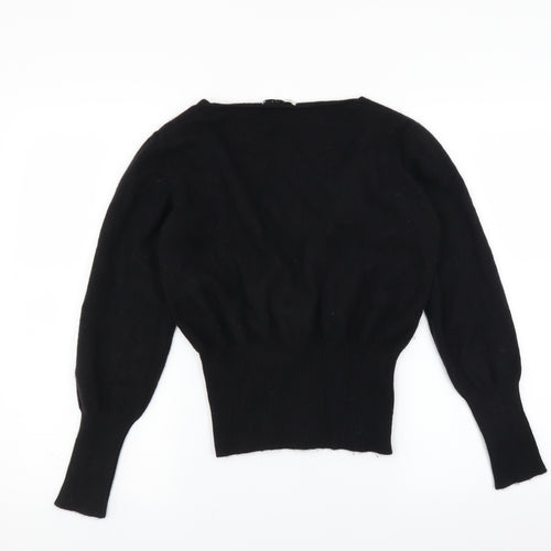 bianco blu Womens Black   Cardigan Jumper Size M