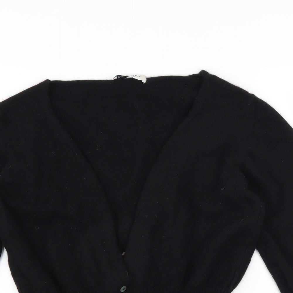 bianco blu Womens Black   Cardigan Jumper Size M