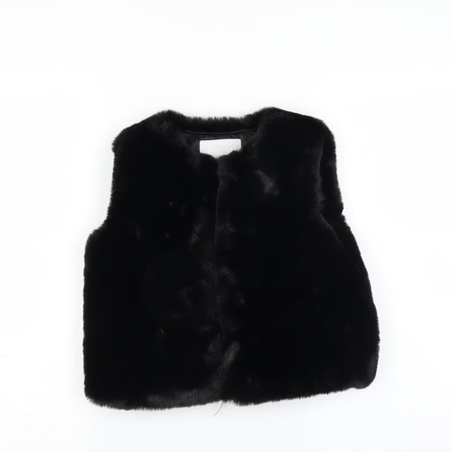 Matalan Girls Black   Gilet Jacket Size 6 Years  - fluffy