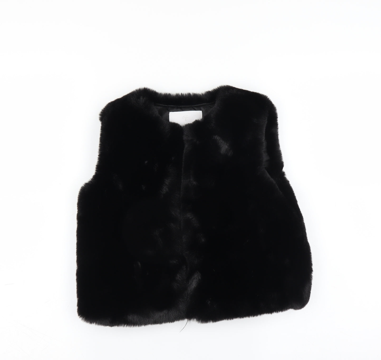 Matalan Girls Black   Gilet Jacket Size 6 Years  - fluffy
