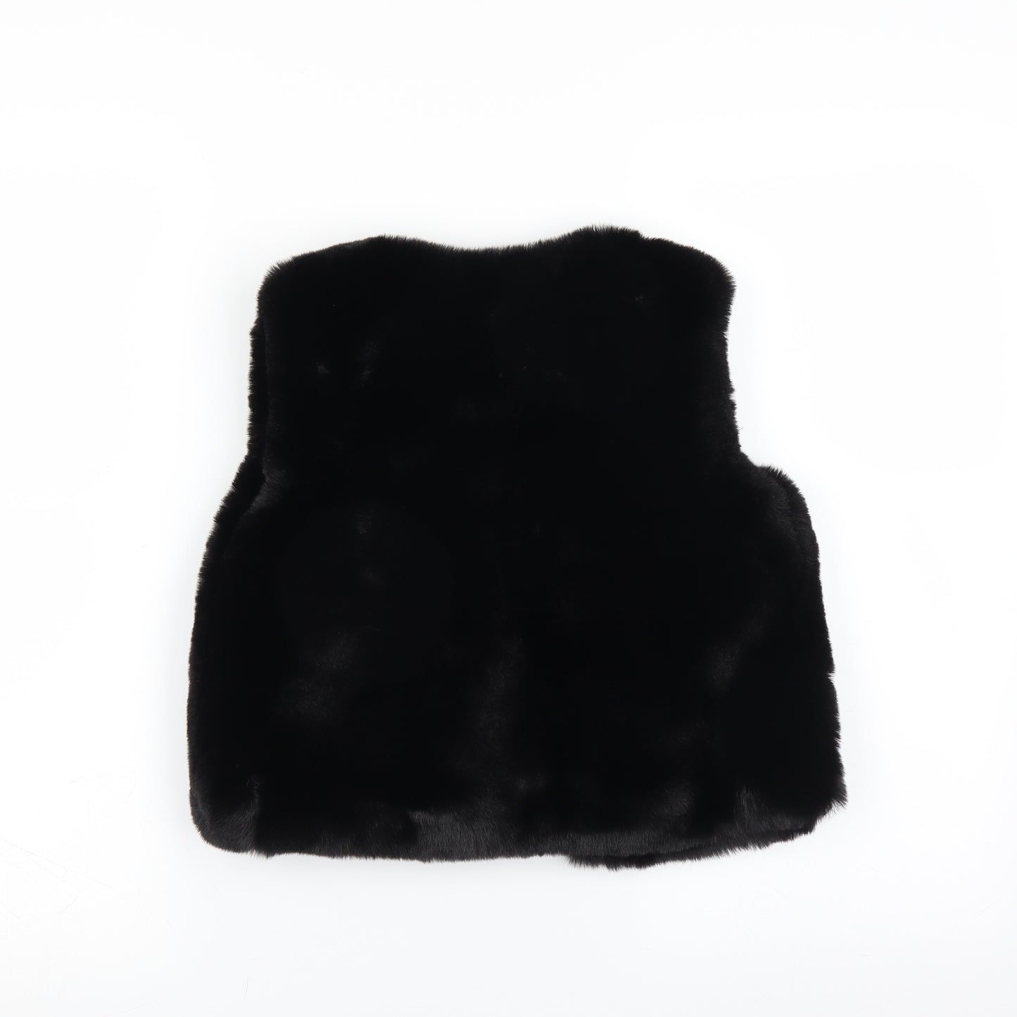 Matalan Girls Black   Gilet Jacket Size 6 Years  - fluffy
