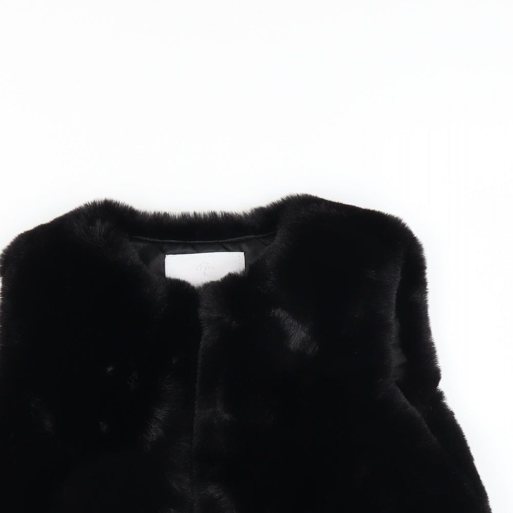 Matalan Girls Black   Gilet Jacket Size 6 Years  - fluffy