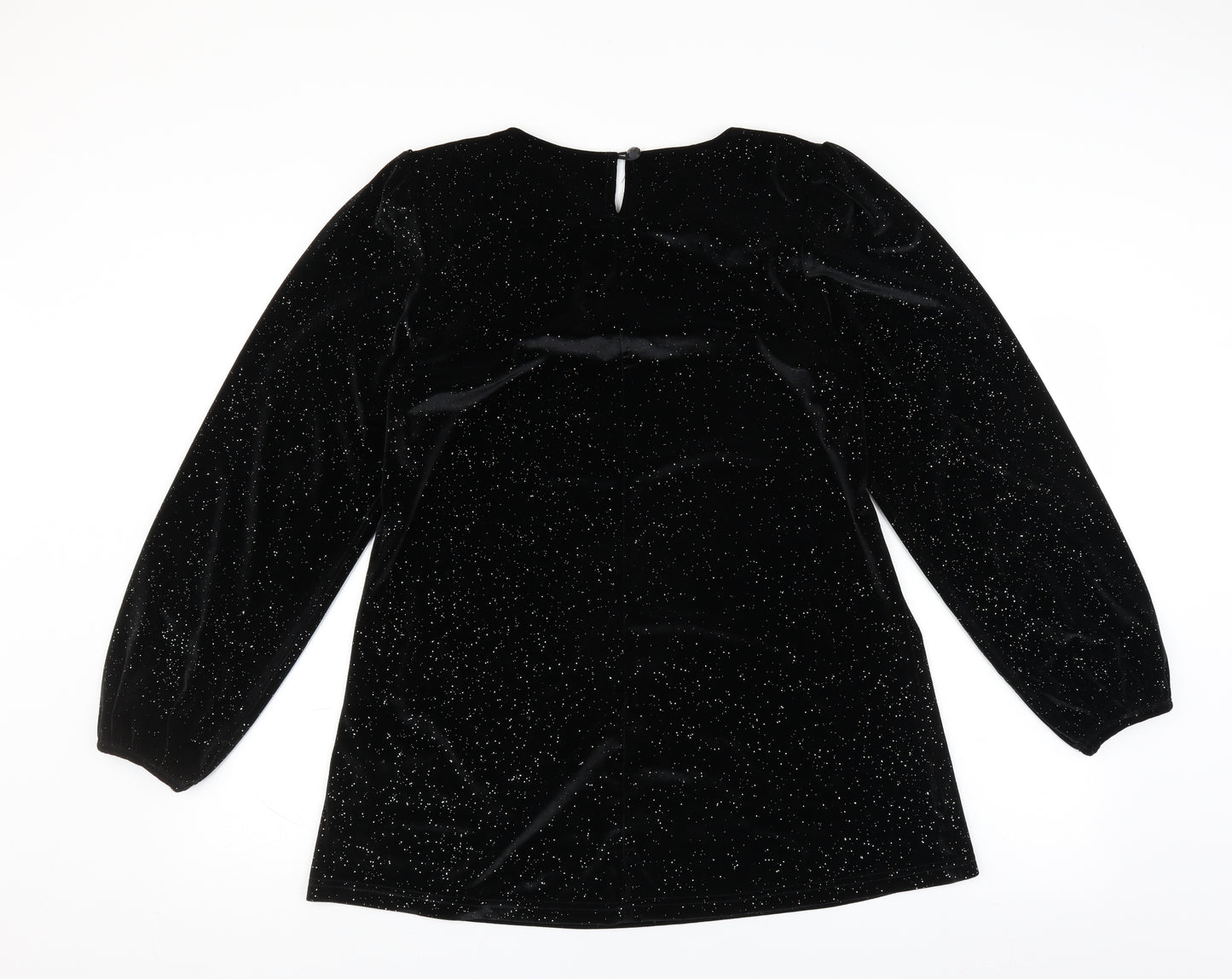 Cotton Traders Womens Black   Basic Blouse Size 16  - glittery
