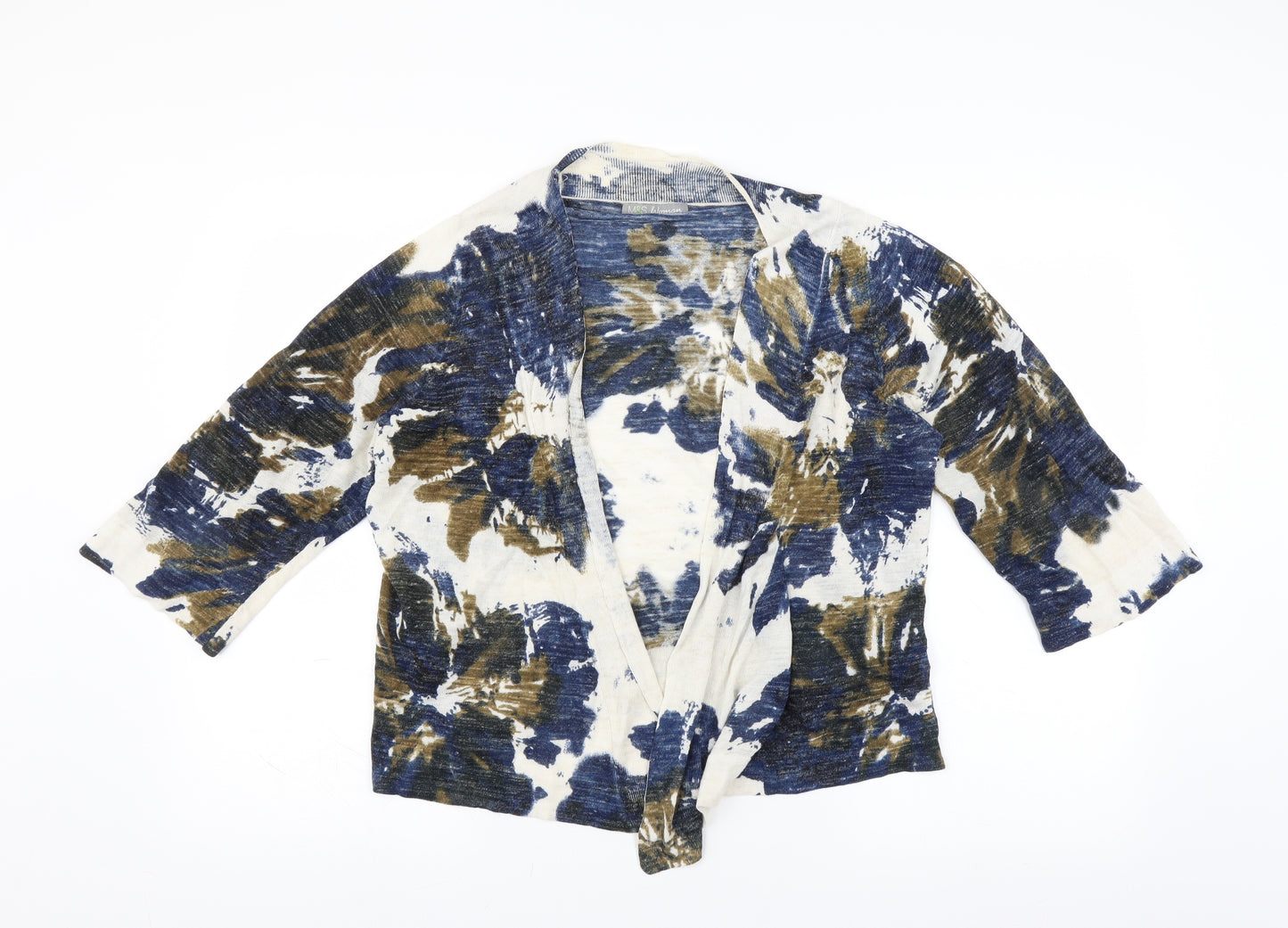 Marks and Spencer Womens Blue Floral  Cardigan Jumper Size 20