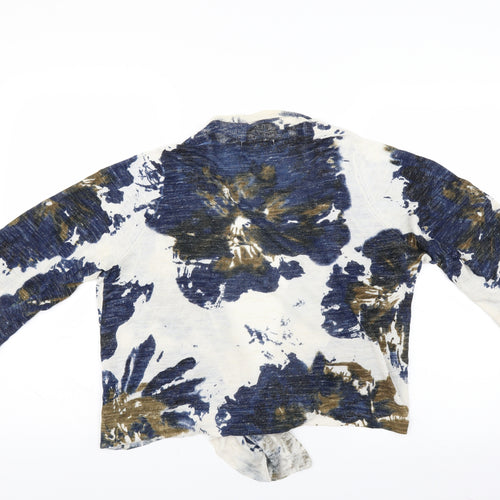 Marks and Spencer Womens Blue Floral  Cardigan Jumper Size 20