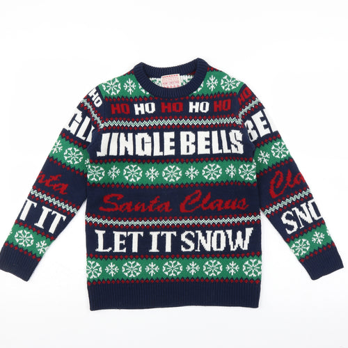 George Boys Blue   Pullover Jumper Size 8-9 Years  - christmas jumper