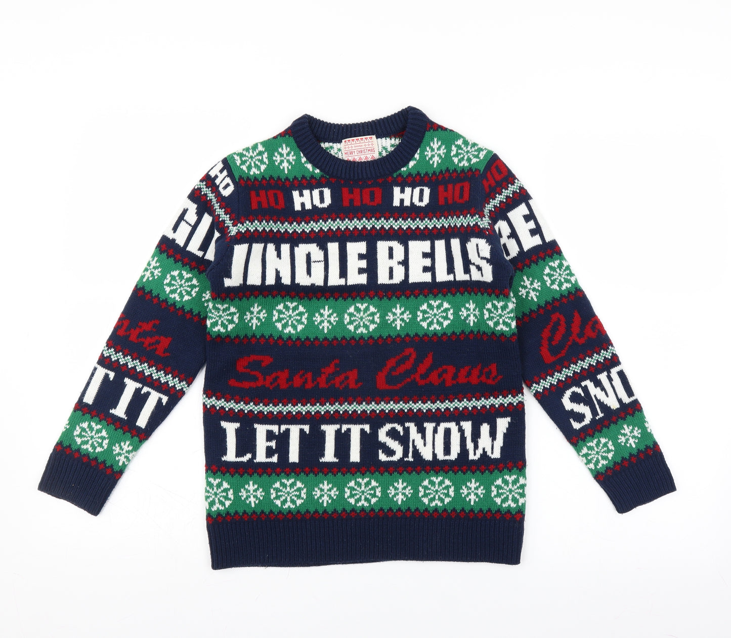 George Boys Blue   Pullover Jumper Size 8-9 Years  - christmas jumper