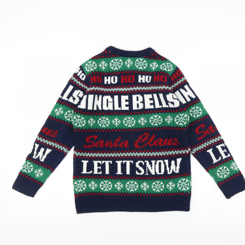George Boys Blue   Pullover Jumper Size 8-9 Years  - christmas jumper