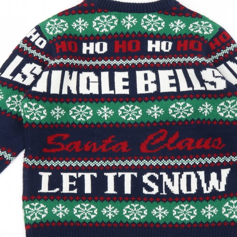 George Boys Blue   Pullover Jumper Size 8-9 Years  - christmas jumper