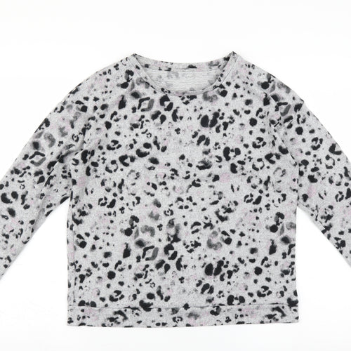 George Womens Grey Animal Print  Top Pyjama Top Size 8