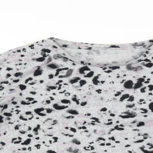 George Womens Grey Animal Print  Top Pyjama Top Size 8