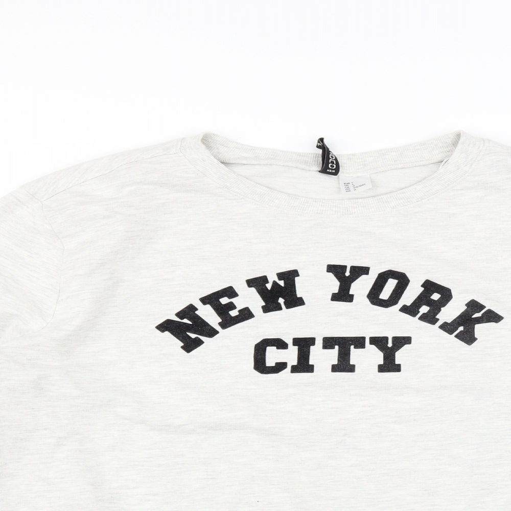Divided by H&M Womens White   Pullover Sweatshirt Size L  - New York