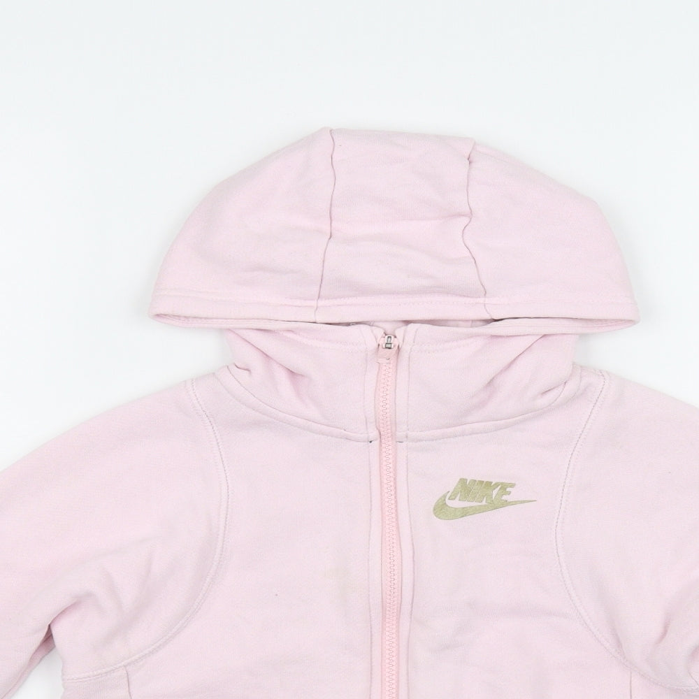 Nike Girls Pink   Full Zip Hoodie Size 8-9 Years