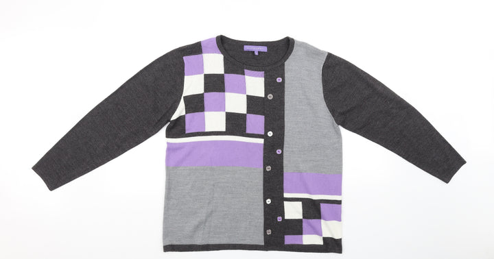 Autonomy Womens Grey Check Pullover Jumper Size M