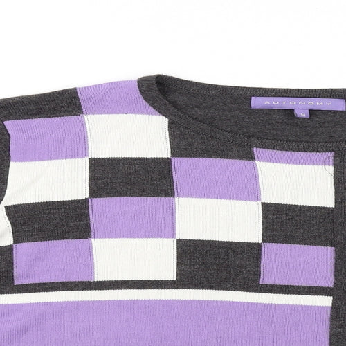 Autonomy Womens Grey Check  Pullover Jumper Size M