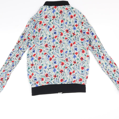 Papaya Womens Grey Floral  Full Zip Jumper Size 12