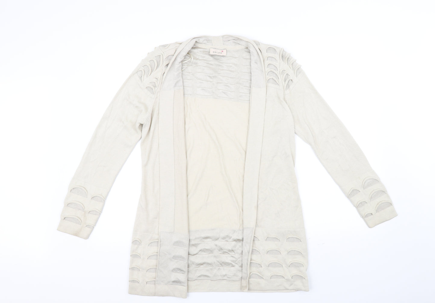 Per Una Womens Beige   Cardigan Jumper Size 12  - washable mark on sleeve