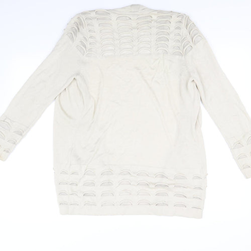 Per Una Womens Beige   Cardigan Jumper Size 12  - washable mark on sleeve