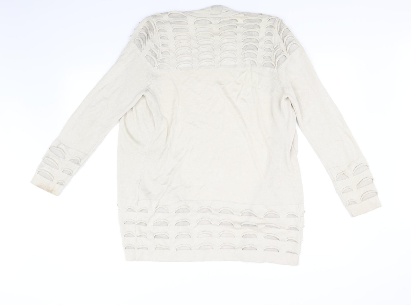 Per Una Womens Beige   Cardigan Jumper Size 12  - washable mark on sleeve
