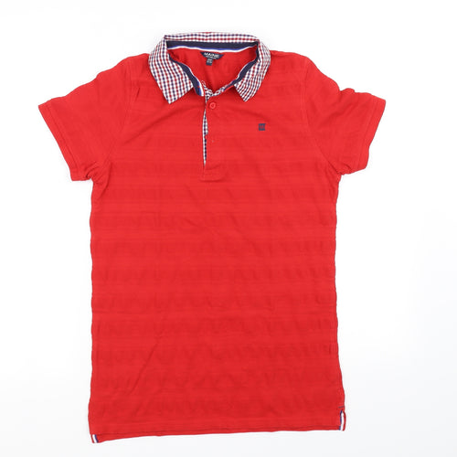 Maine Girls Red   Basic Polo Size 13-14 Years