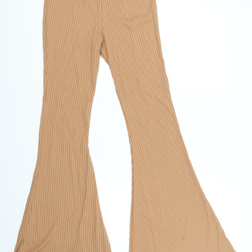 PRETTYLITTLETHING Womens Beige   Jegging Leggings Size 12 L35 in