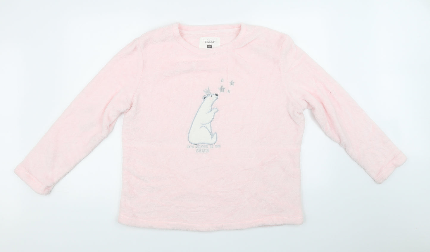 F&F Womens Pink Solid  Top Pyjama Top Size L