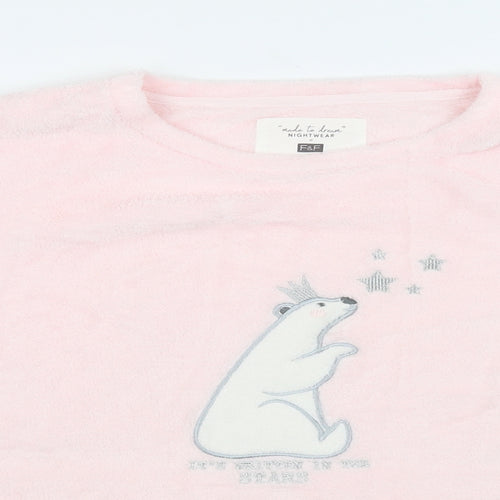 F&F Womens Pink Solid  Top Pyjama Top Size L