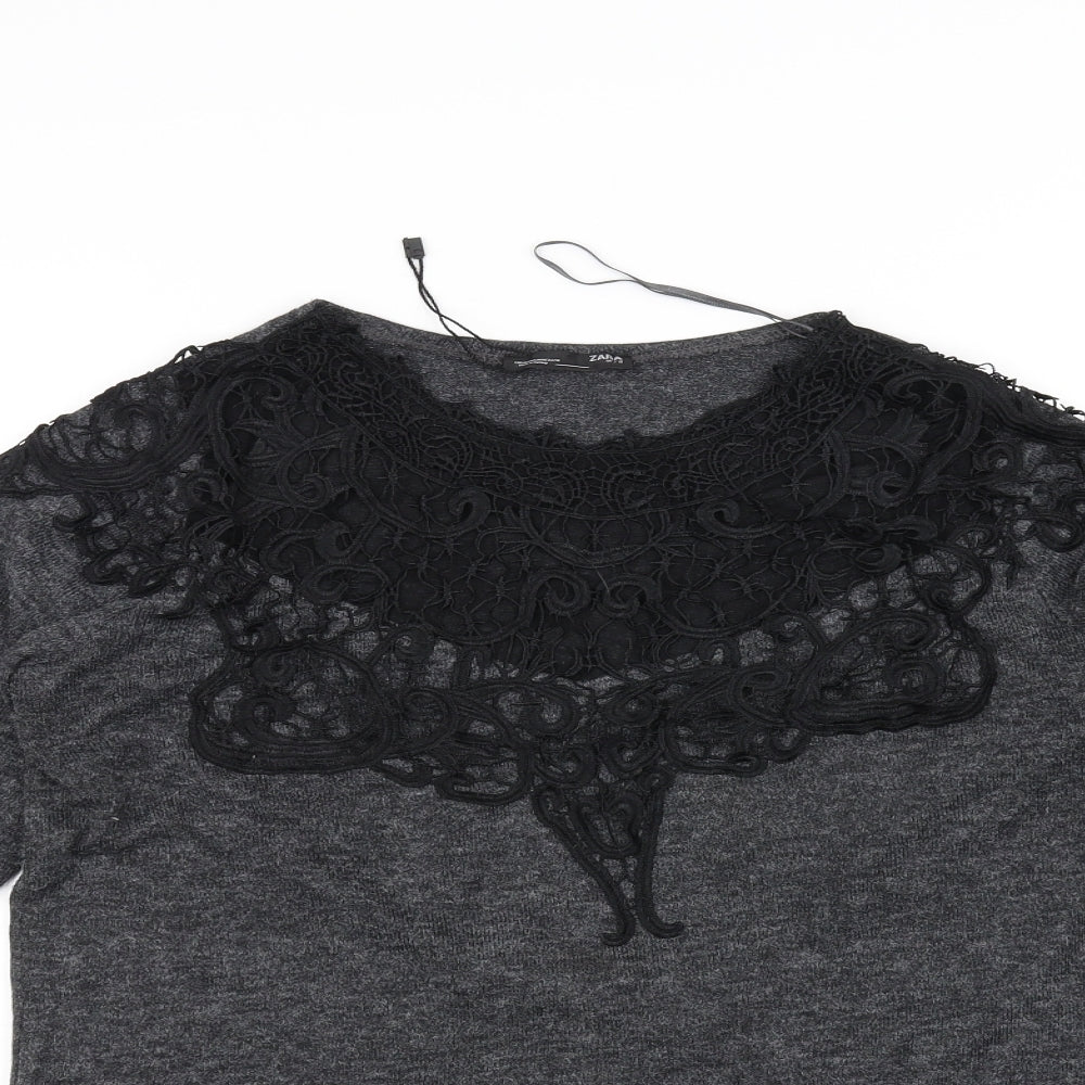 Zara Womens Grey   Basic T-Shirt Size 8