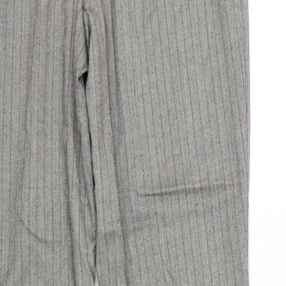 Marks and Spencer Womens Grey Striped  Trousers  Size 14 L32 in