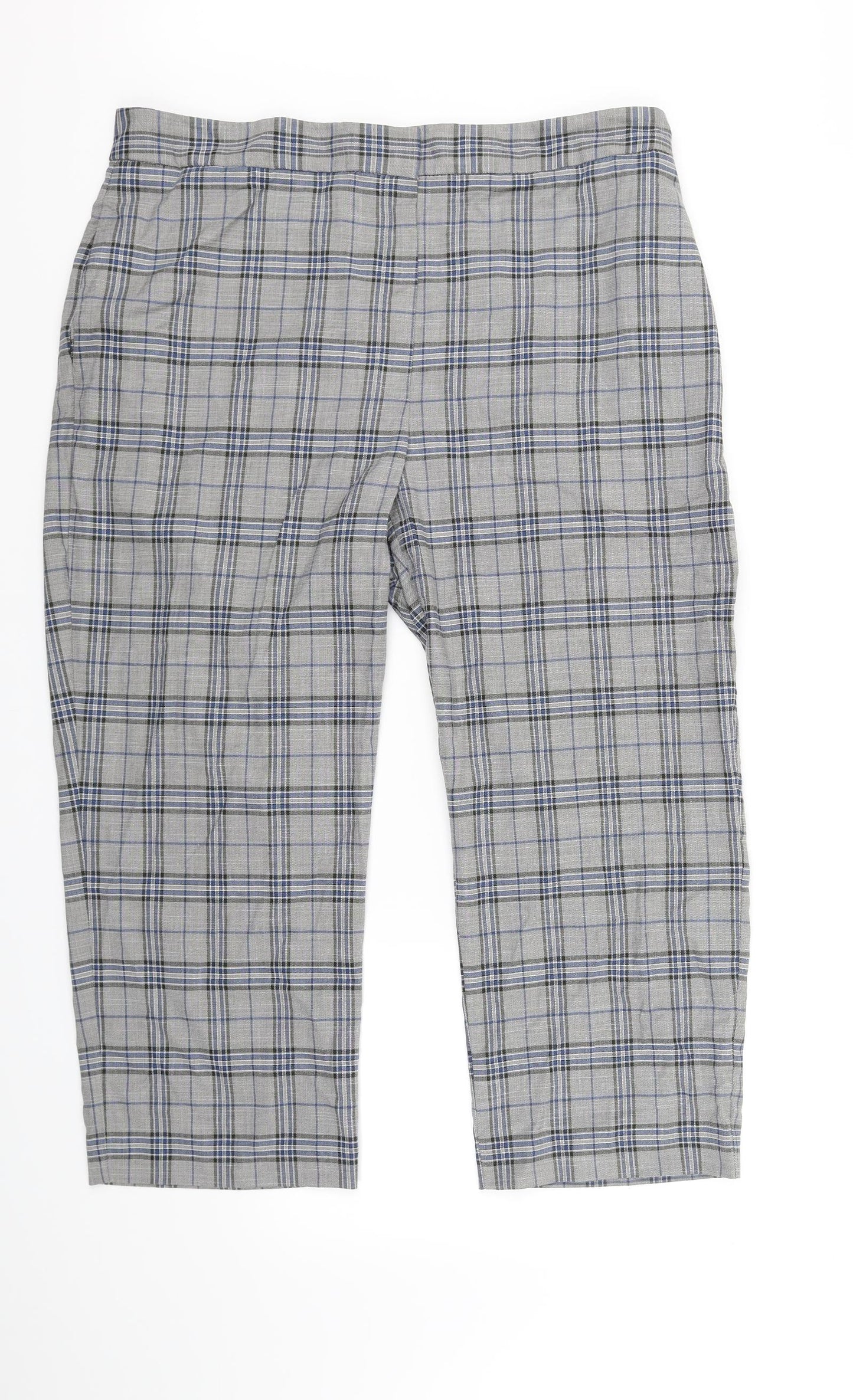 The Evie Womens Grey Check  Trousers  Size 16 L25 in