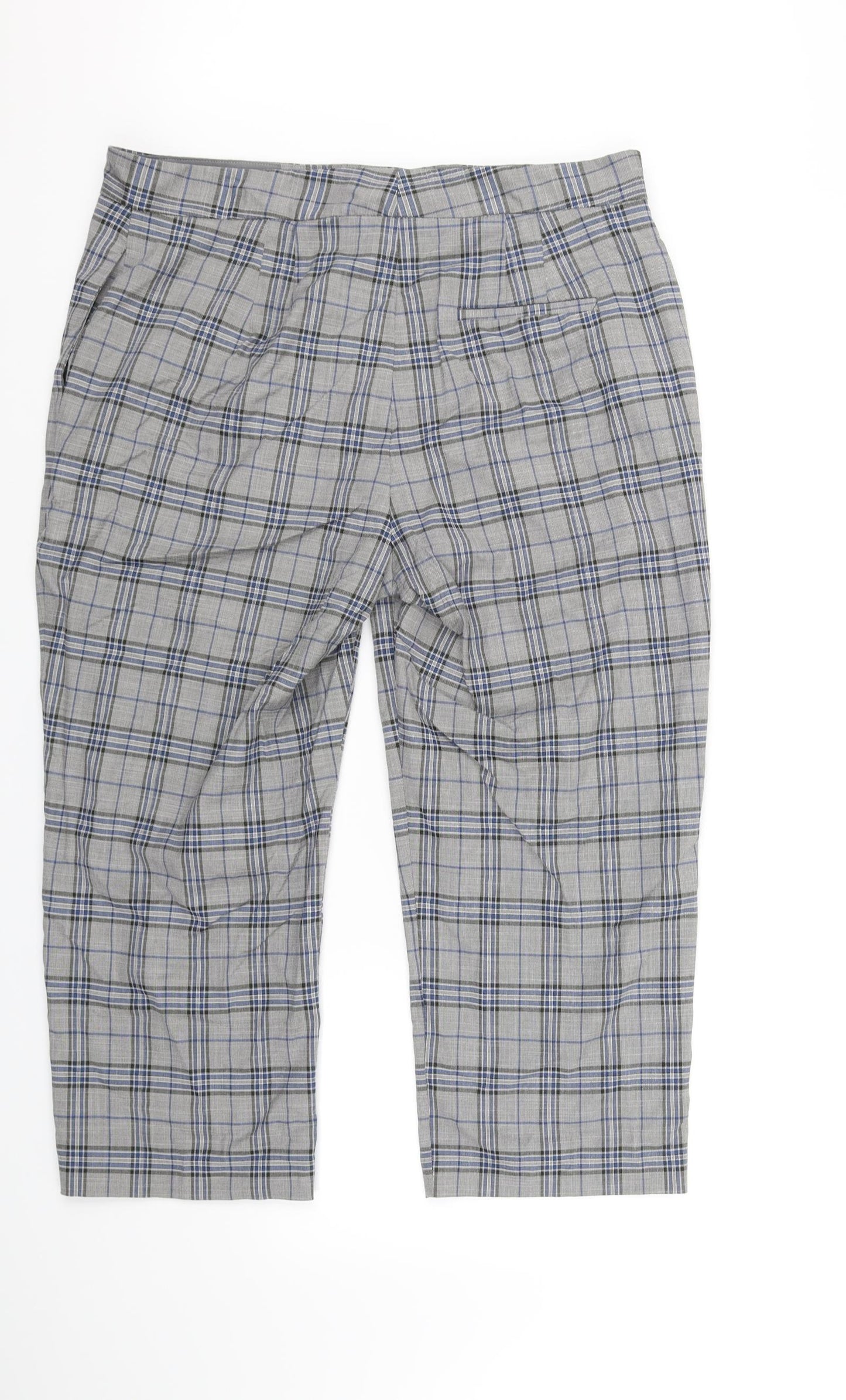 The Evie Womens Grey Check  Trousers  Size 16 L25 in