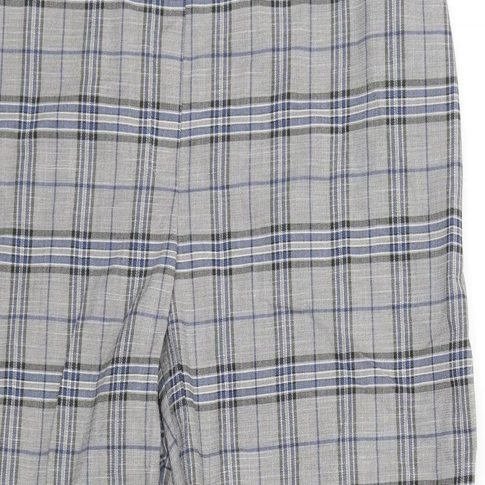 The Evie Womens Grey Check  Trousers  Size 16 L25 in