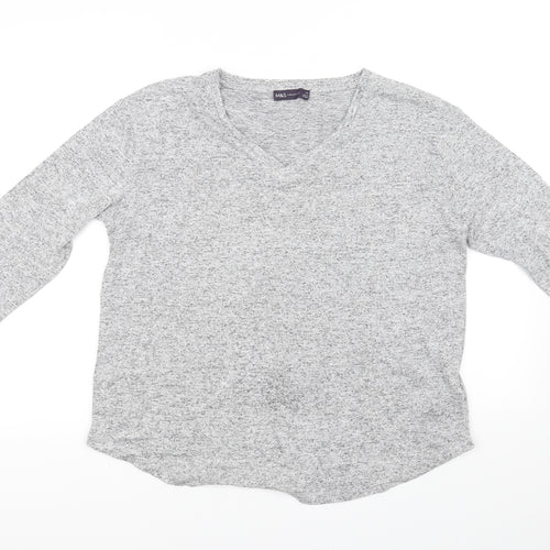 M&S Collection Womens Grey   Basic T-Shirt Size 14