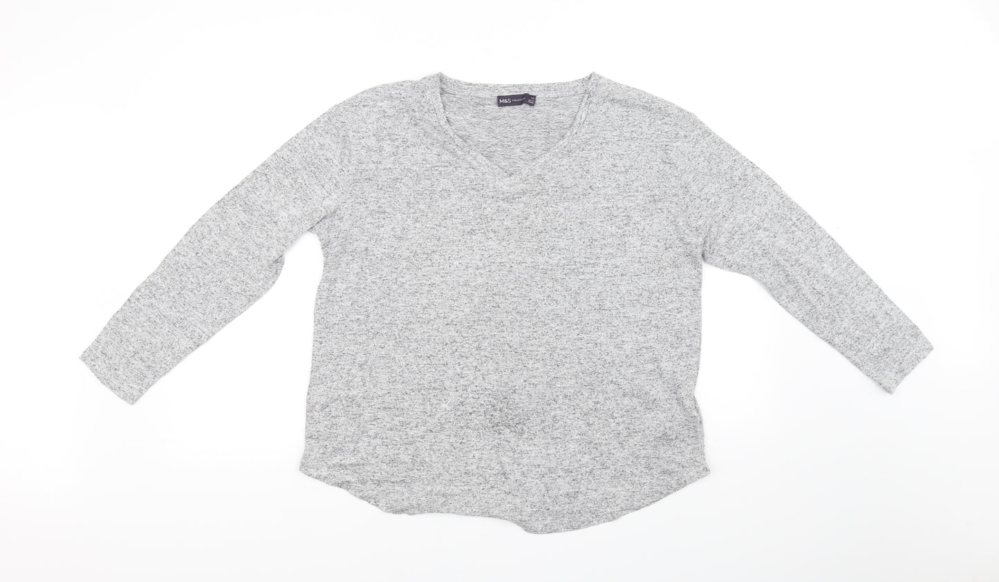 M&S Collection Womens Grey   Basic T-Shirt Size 14