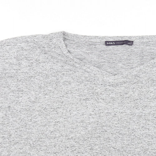 M&S Collection Womens Grey   Basic T-Shirt Size 14