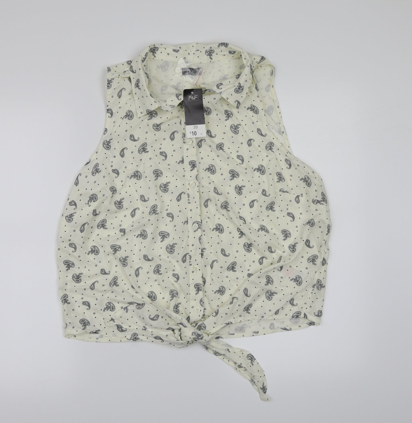 F&F Womens Beige Paisley  Basic Blouse Size 20
