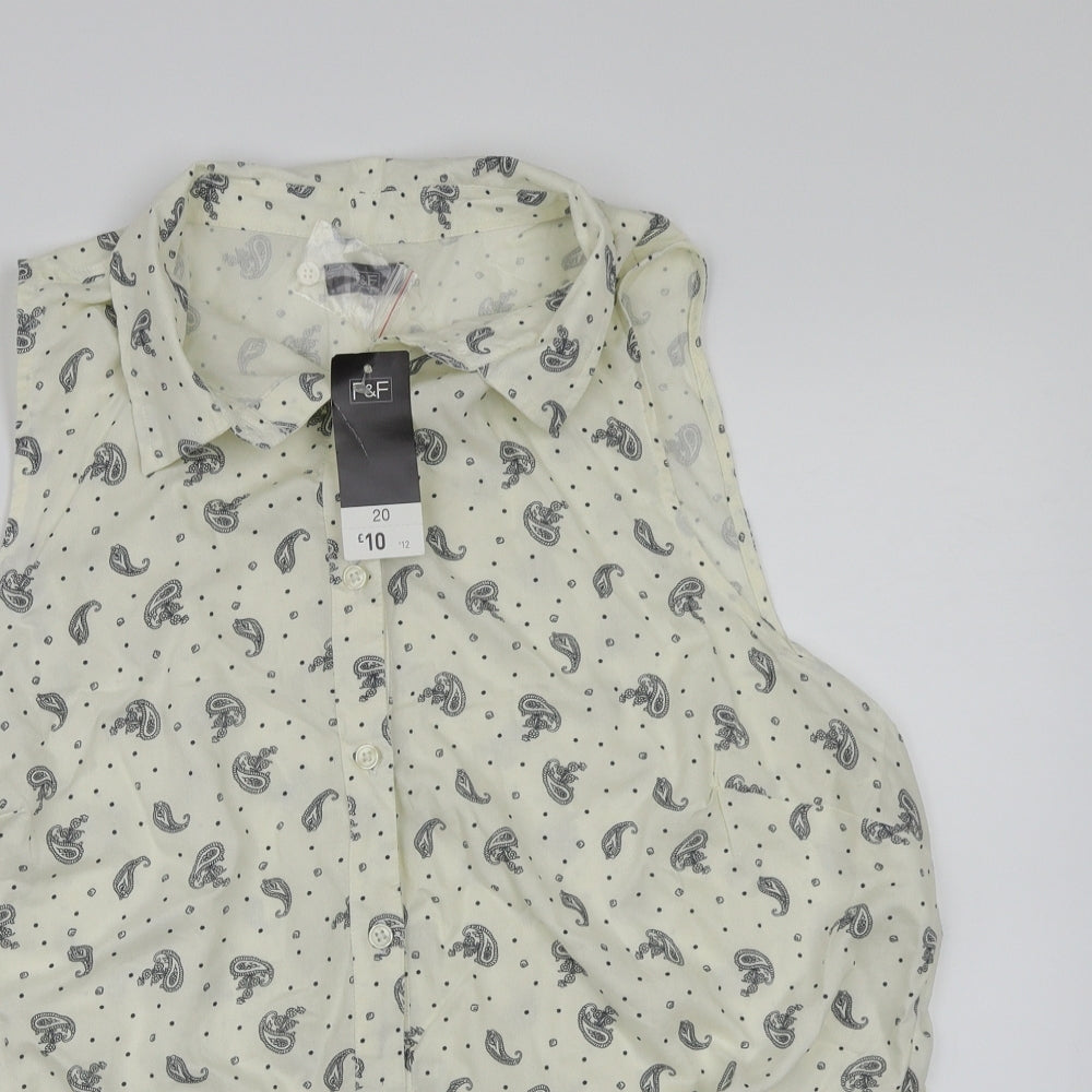 F&F Womens Beige Paisley  Basic Blouse Size 20