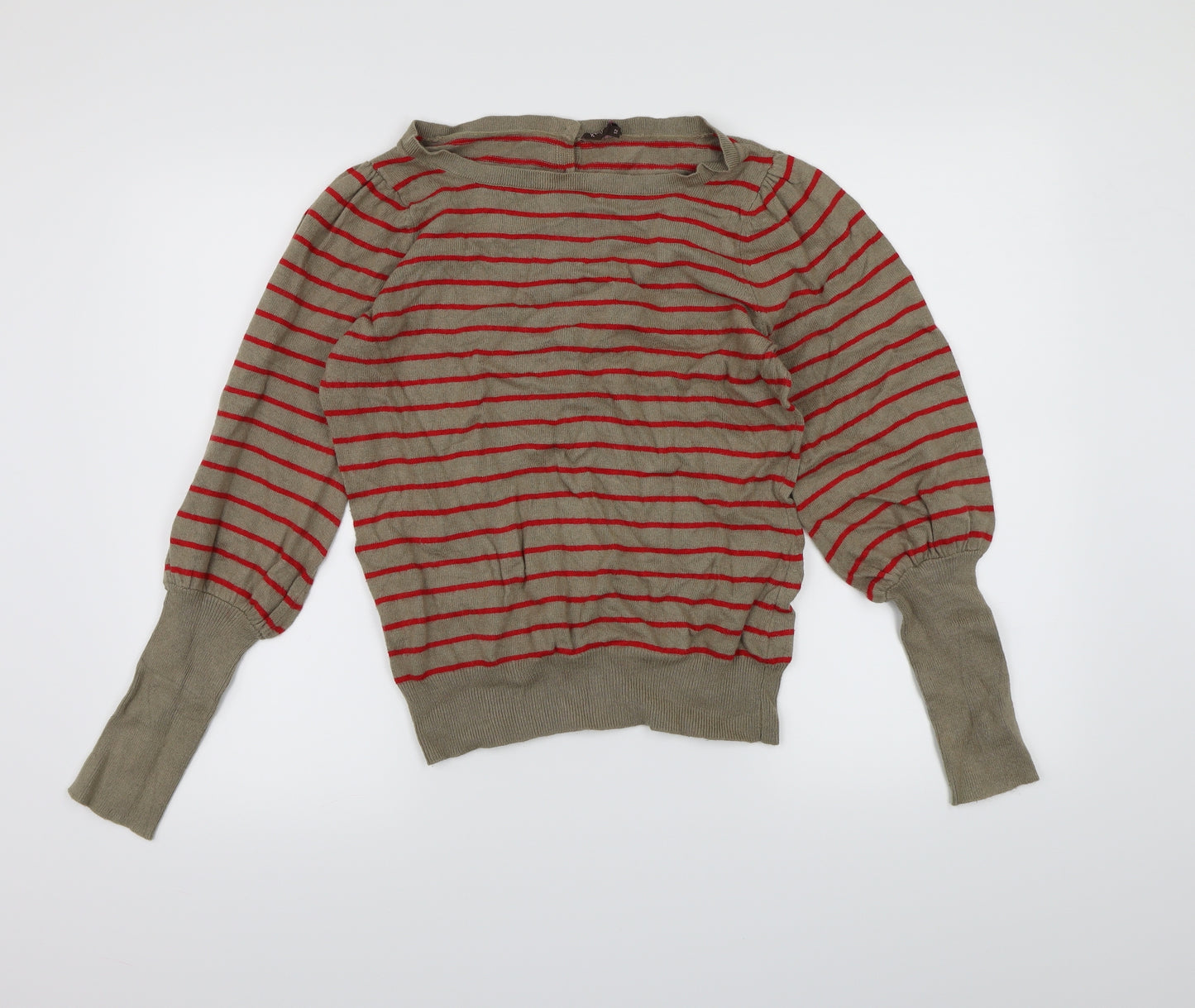 Phase Eight Womens Brown Striped Knit Pullover Jumper Size 12