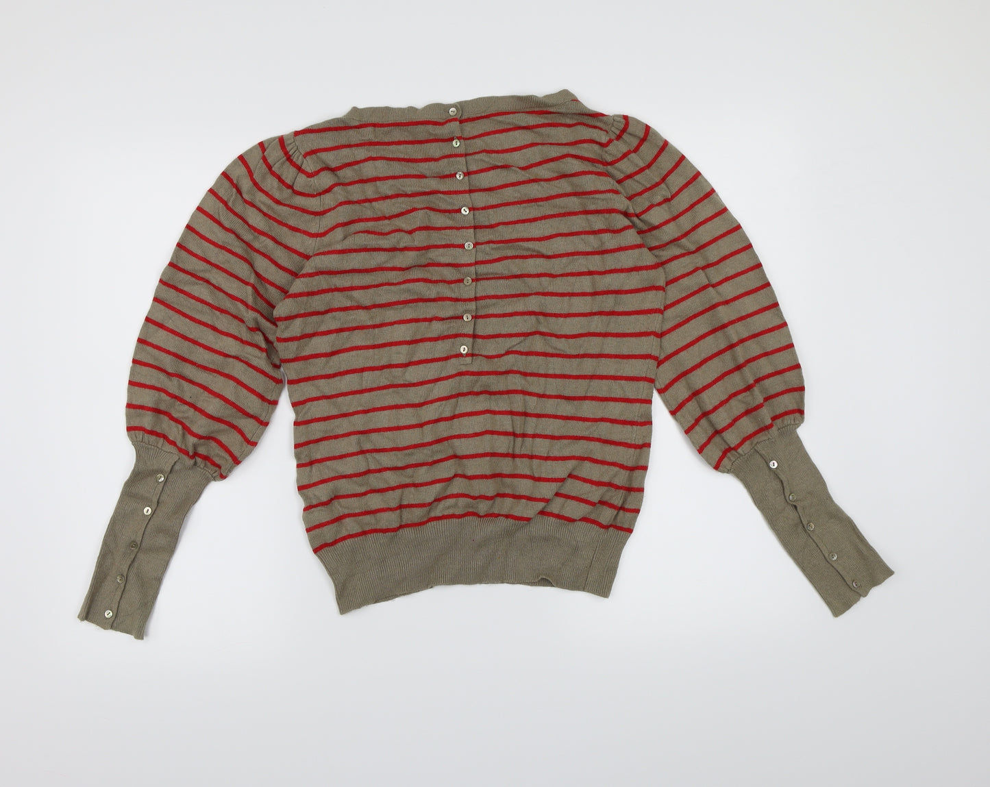 Phase Eight Womens Brown Striped Knit Pullover Jumper Size 12