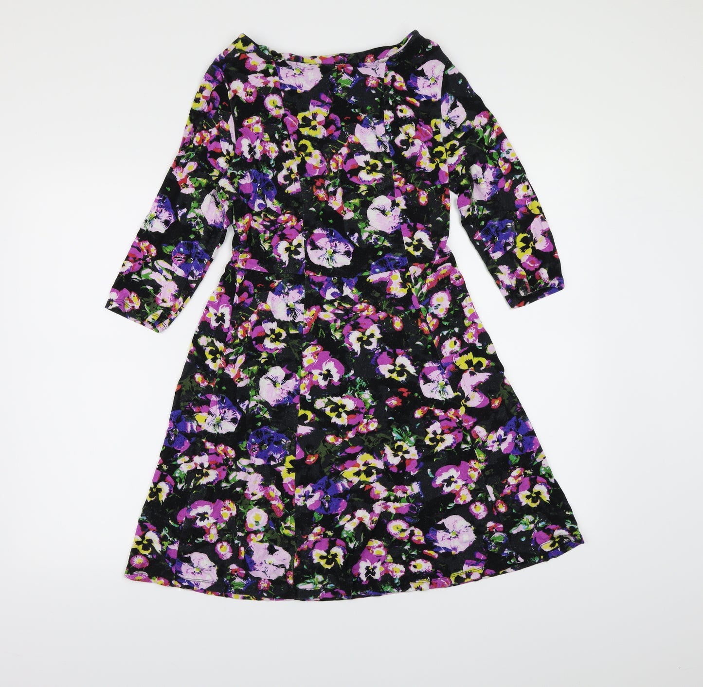 Papaya Womens Black Floral  A-Line  Size 10