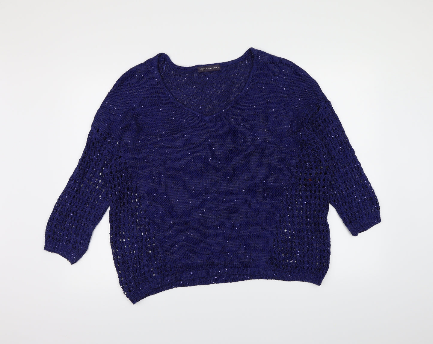 Marks and Spencer Womens Black  Knit Pullover Jumper Size 18