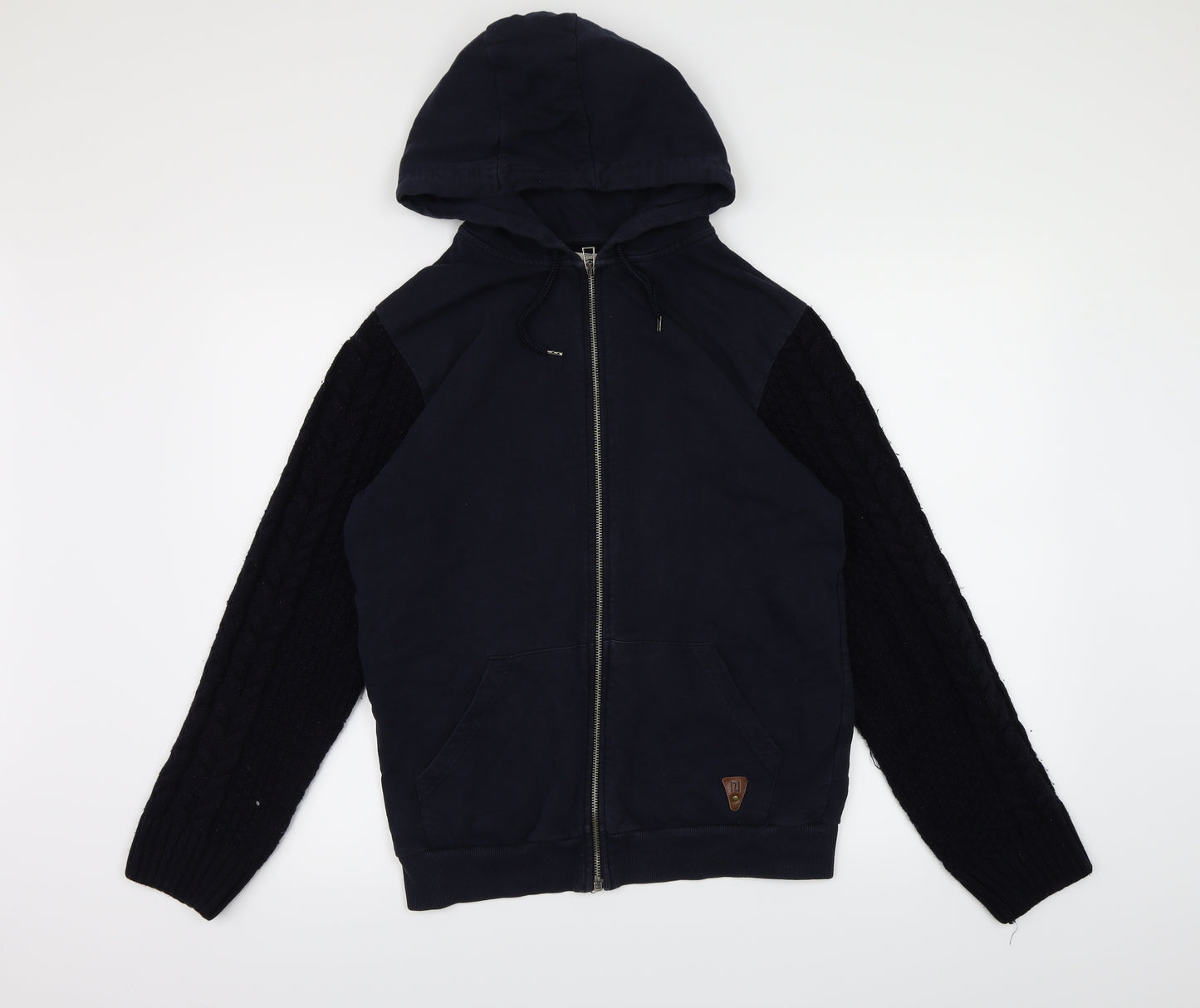 River Island Mens Blue  Jersey Full Zip Hoodie Size M
